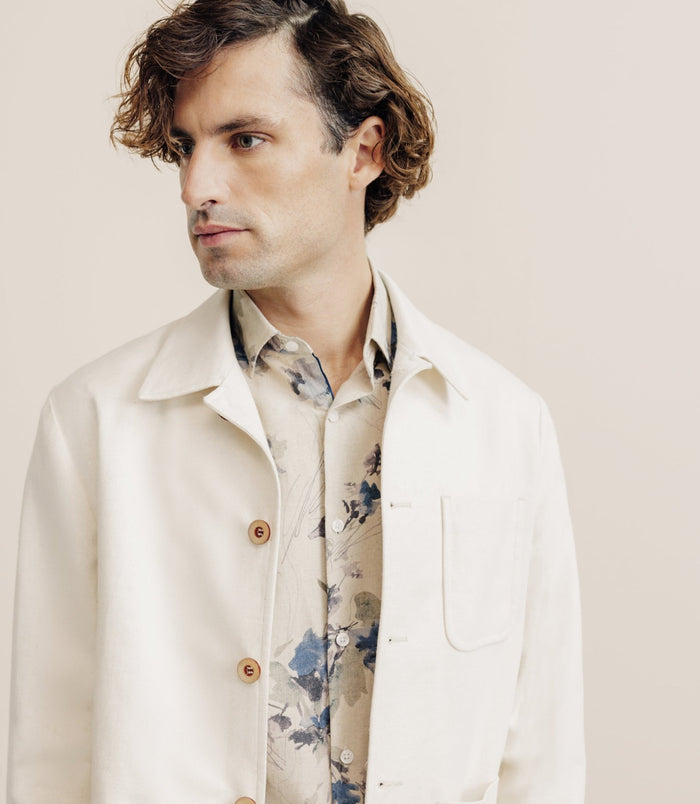 Izac Veste Col Chemise écrue