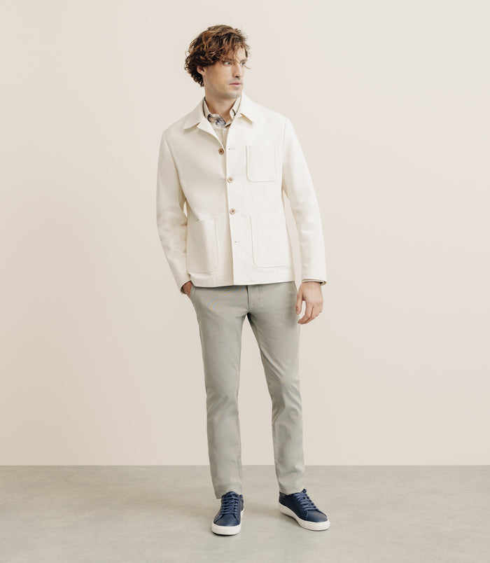 Izac Veste Col Chemise écrue