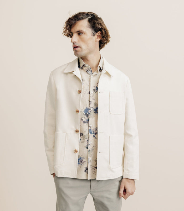 izac Veste col chemise écrue