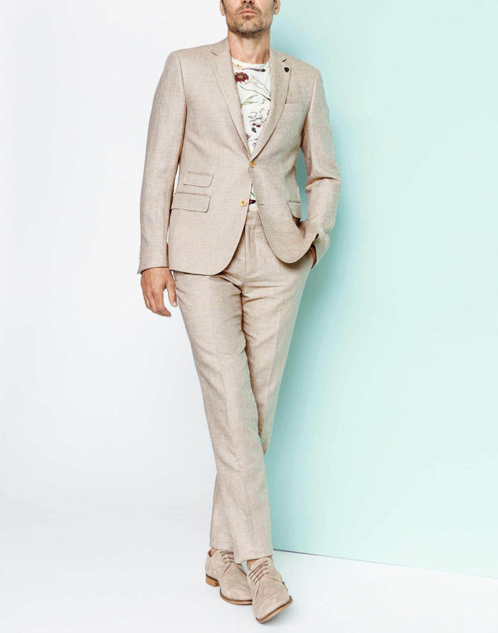 izac Veste coton et lin beige "Liverpool"