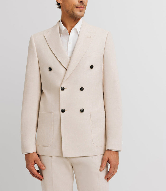 Izac Veste Croisée En Lin Beige