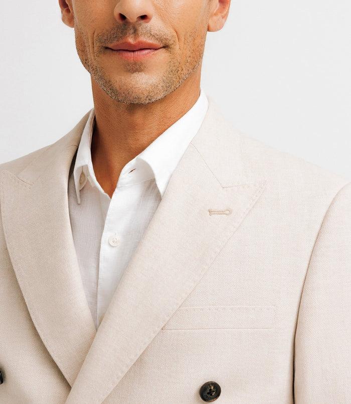 Izac Veste Croisée En Lin Beige