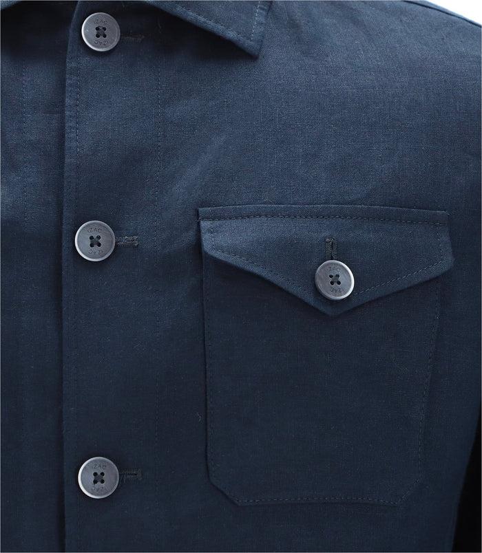 Izac Veste En Coton Et Lin Marine ARIZONA