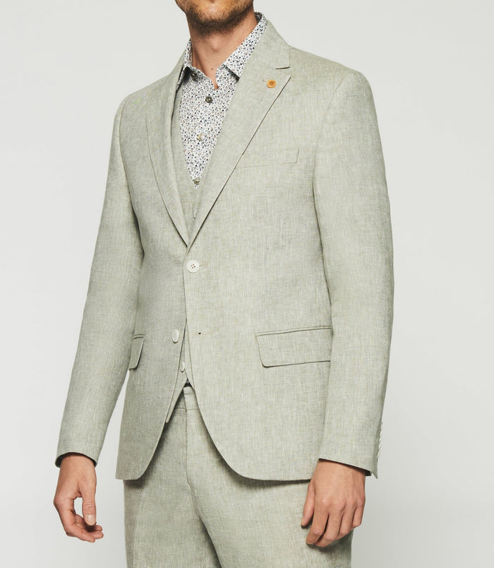 Izac Veste En Lin Séparable Kaki CELESTE