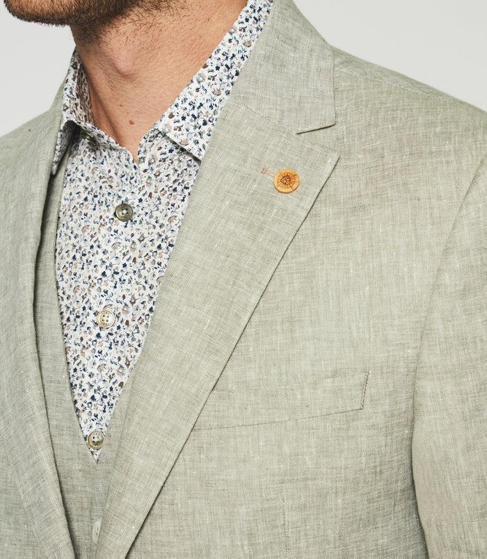 Izac Veste En Lin Séparable Kaki CELESTE