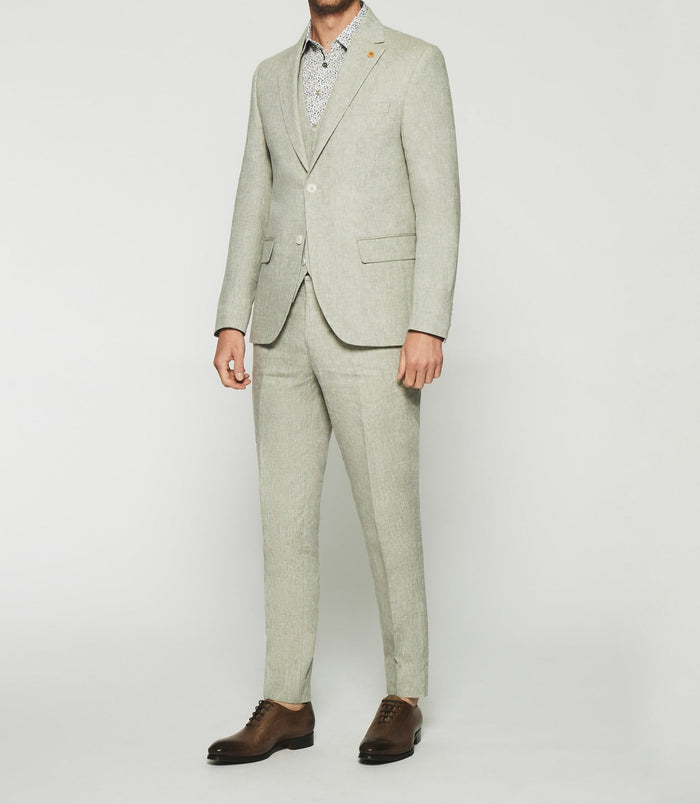 izac Veste en lin séparable kaki CELESTE