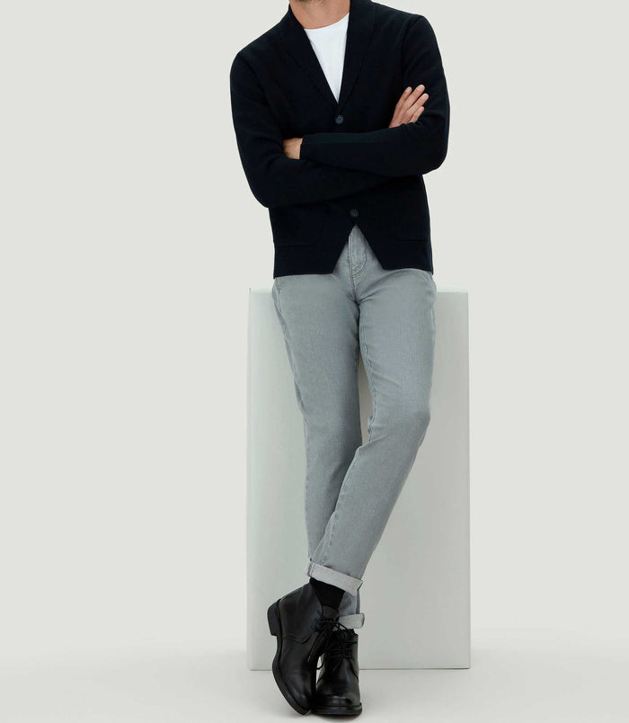 Izac Veste En Maille Marine "Lehny"