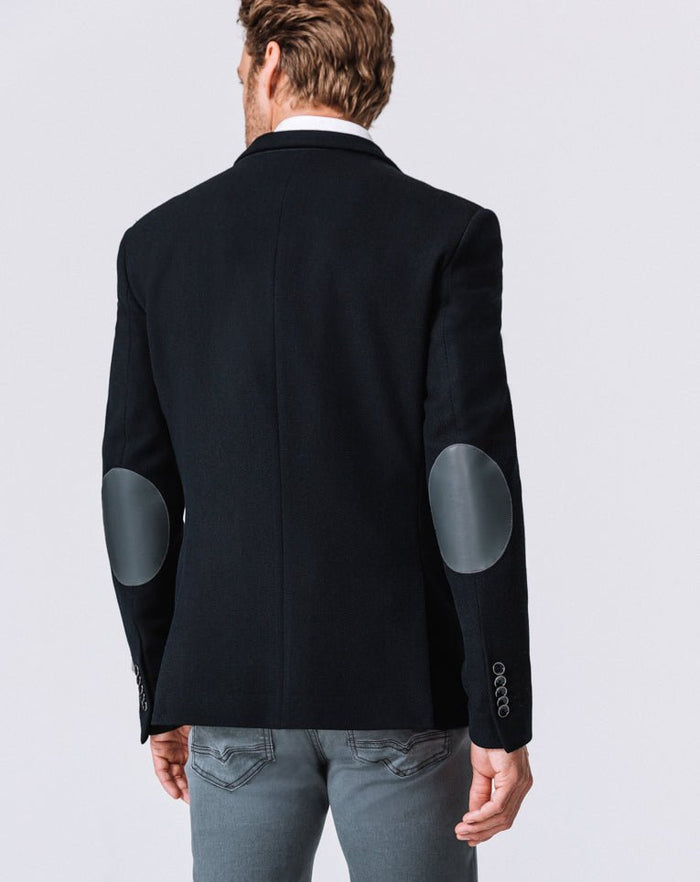 Izac Veste En Tissu Armuré Bleu Navy "Numa"