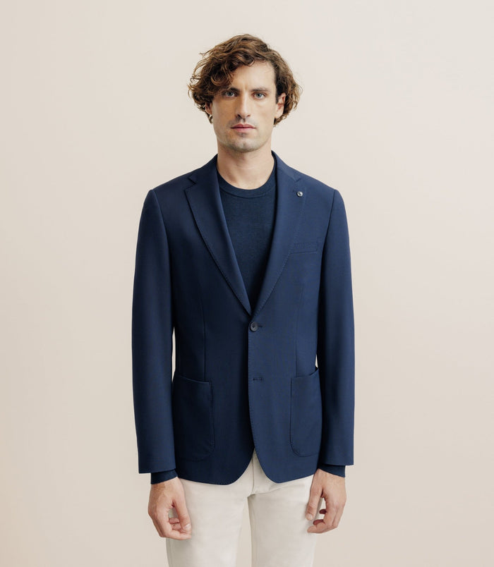 izac Veste en tissu armuré marine