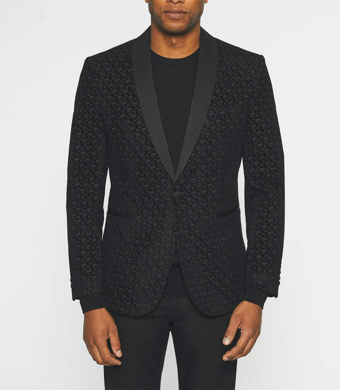 Izac Veste En Velours Col Châle Noir SENSATION
