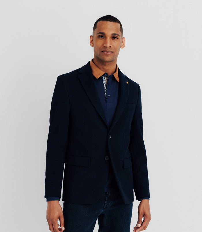 Izac Veste En Velours Fantaisie Marine