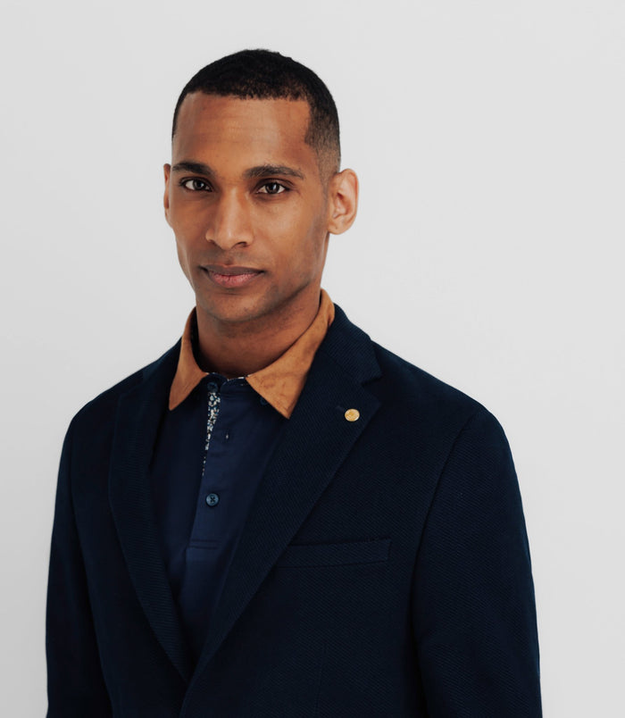 Izac Veste En Velours Fantaisie Marine