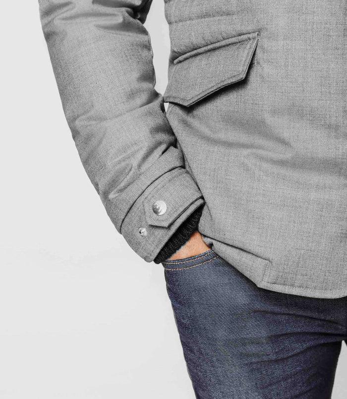 Izac Veste Grise Col Officier