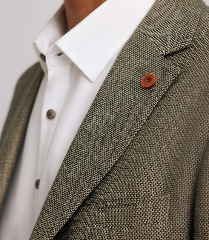 Izac Veste Kaki Et Beige En Lin à Coudières