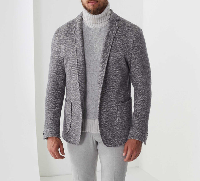 Izac Veste Maille à Motif Chevron Beige "Reve"