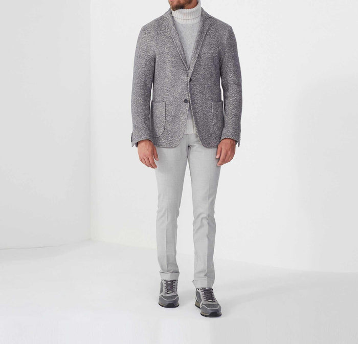 izac Veste maille à motif chevron beige "Reve"