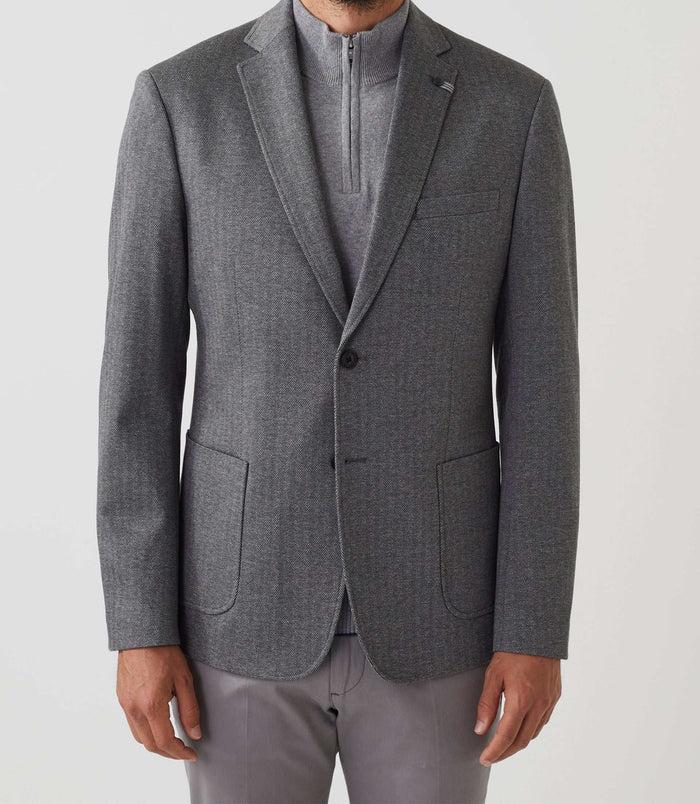 Izac Veste Maille Chevron Grise "Relief"