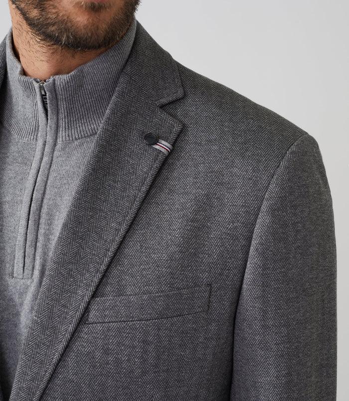 Izac Veste Maille Chevron Grise "Relief"