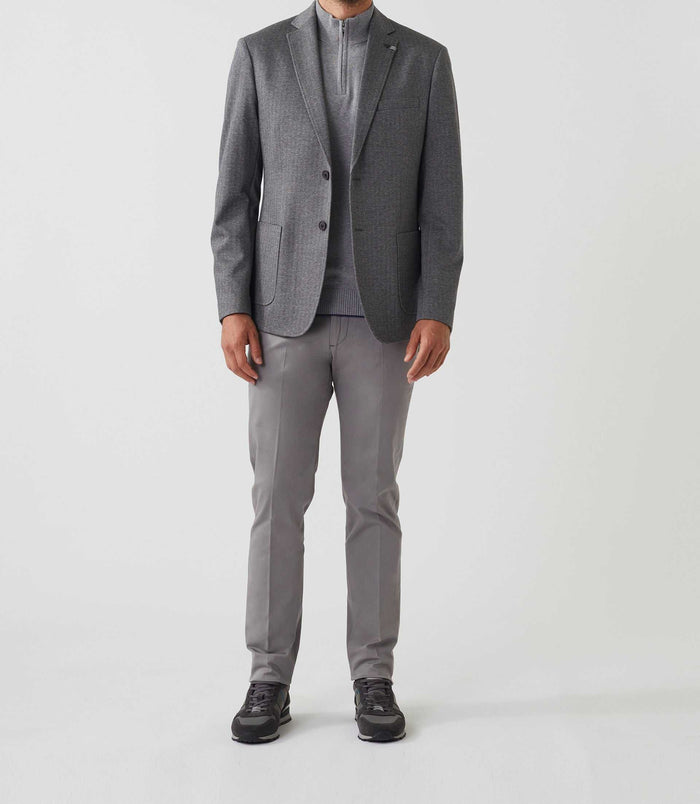 izac Veste maille chevron grise "Relief"