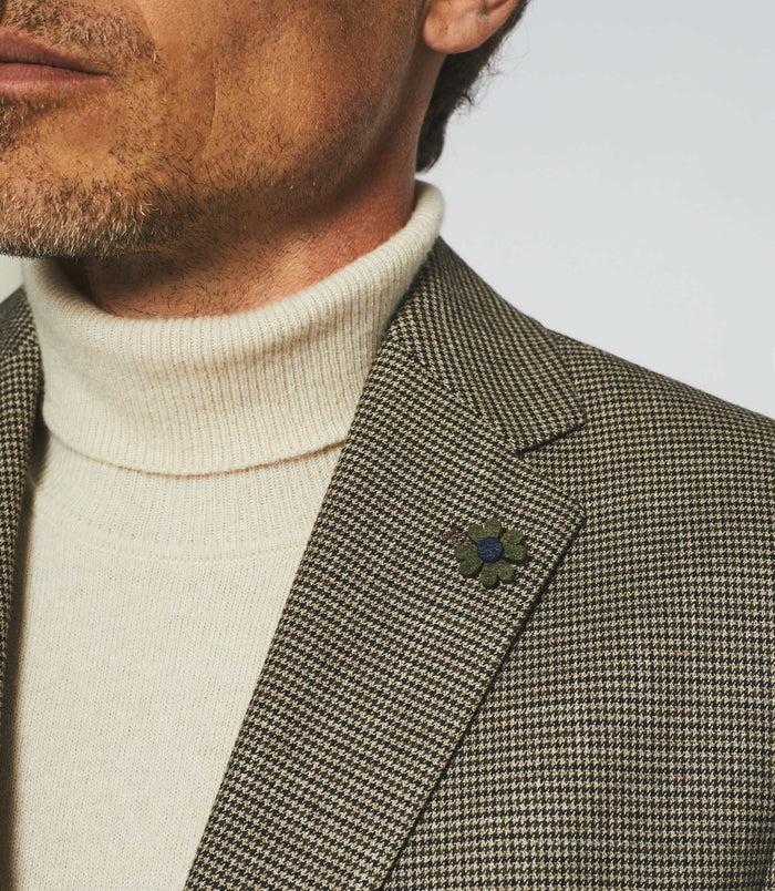 Izac Veste Motif Pied De Puce Marron DANDY