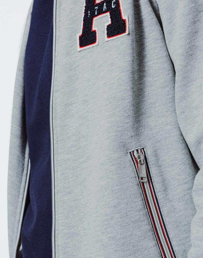 Izac Veste Pull Col Teddy Gris Chiné