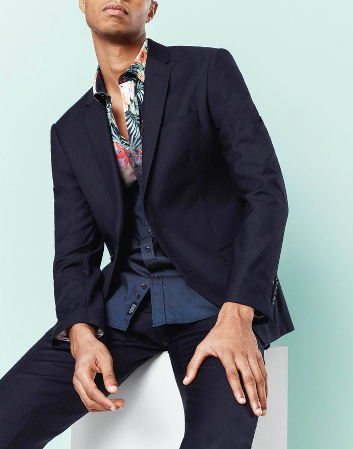 izac Veste revers cranté marine