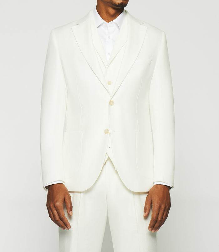 Izac Veste Séparable En Coton Lin Blanche CACTUS