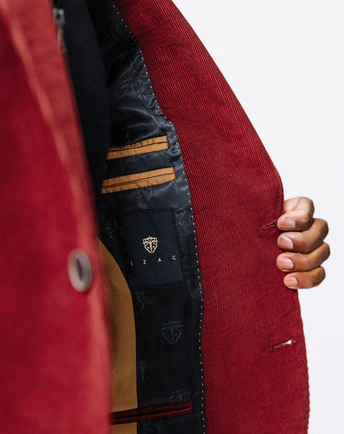 Izac Veste Velours Côtelé Brique "Nick"