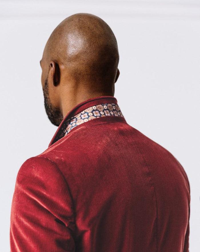 Izac Veste Velours Côtelé Brique "Nick"