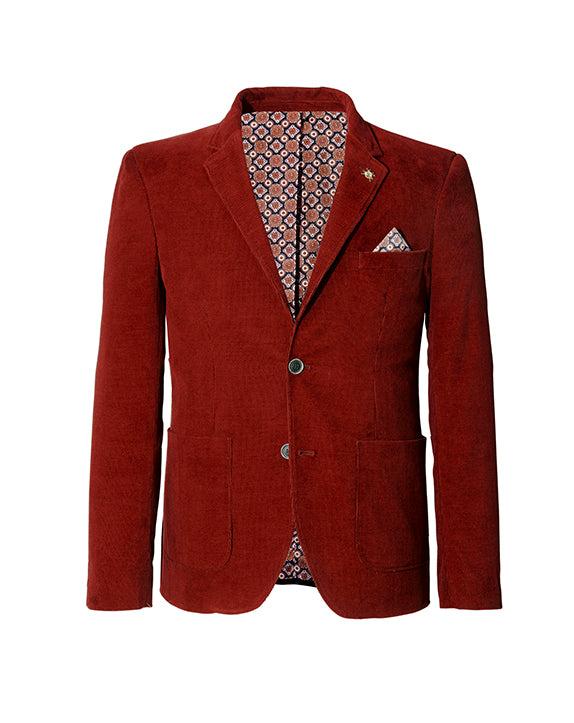 izac Veste velours côtelé brique "Nick"