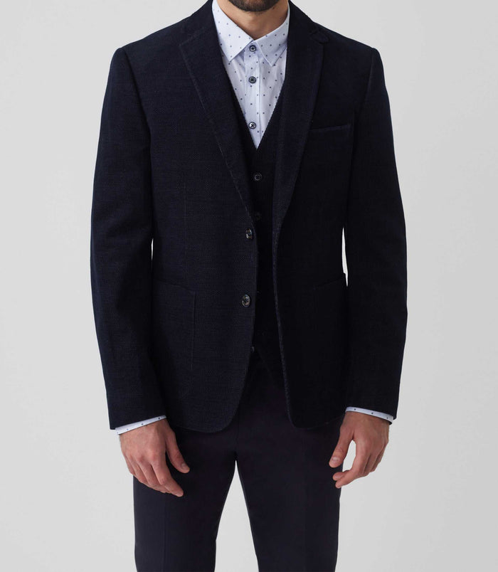 Izac Veste Velours Fantaisie Marine "Record"