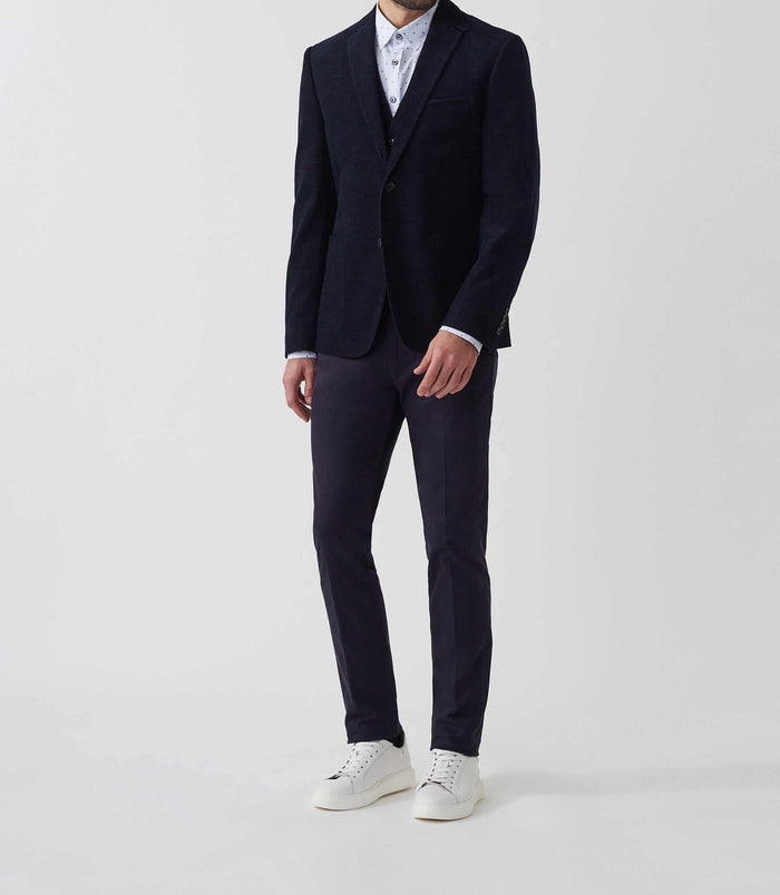 izac Veste velours fantaisie marine "Record"