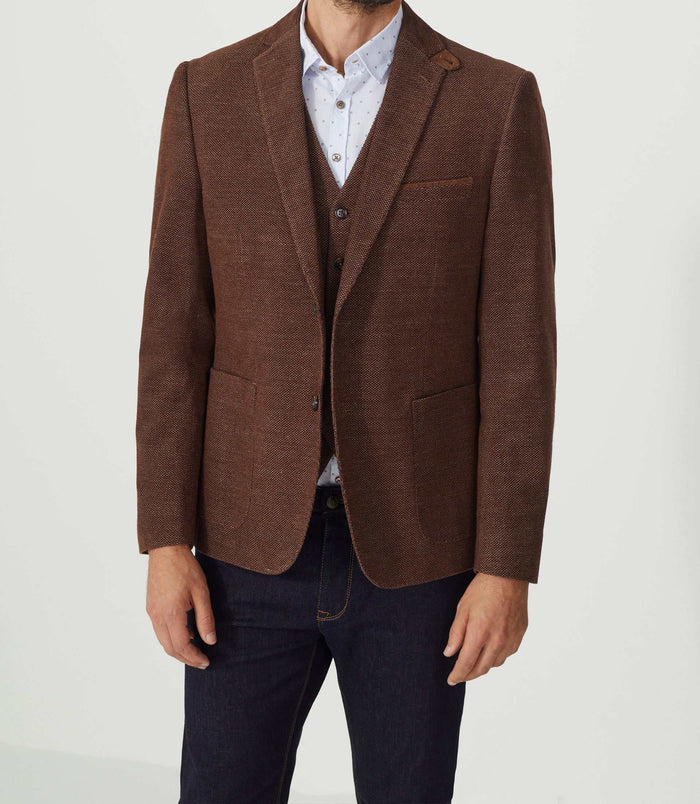 Izac Veste Velours Fantaisie Marron-clair "Record"