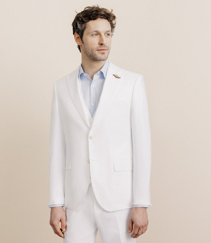 Izac Veste Ville 100% Lin Séparable Blanche