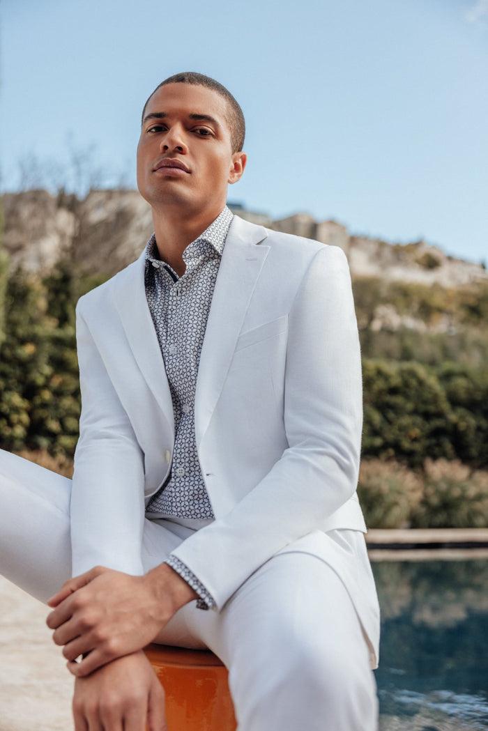 izac Veste ville 100% lin séparable blanche