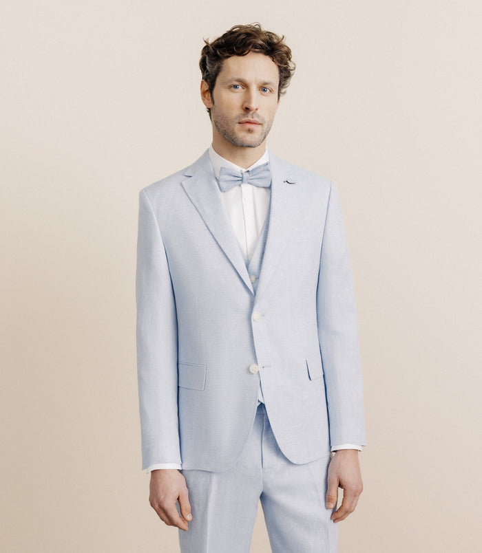 Izac Veste Ville 100% Lin Séparable Bleu Ciel