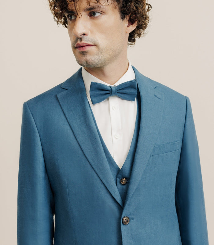 Izac Veste Ville 100% Lin Séparable Bleu Vert