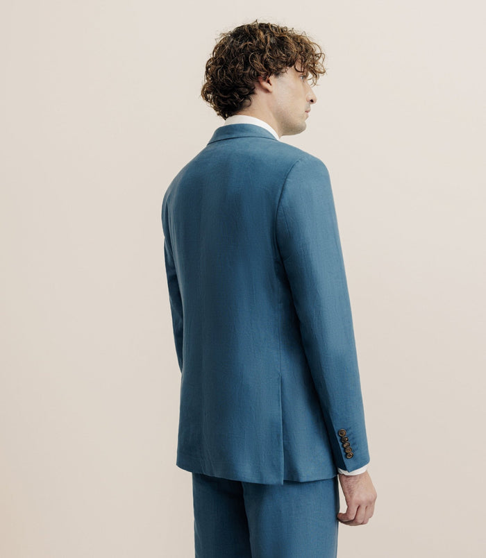 Izac Veste Ville 100% Lin Séparable Bleu Vert