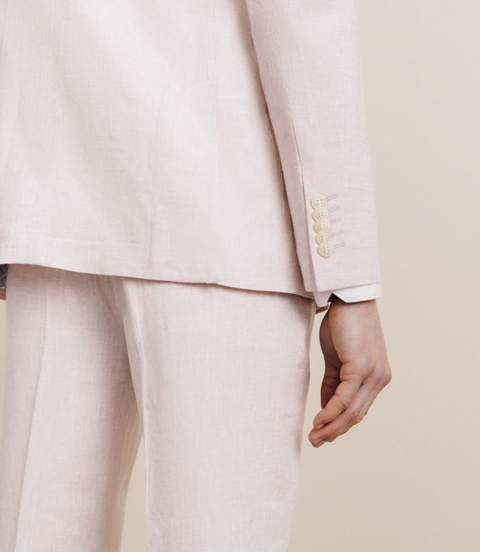 Izac Veste Ville 100% Lin Séparable Rose