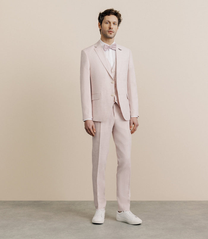 Izac Veste Ville 100% Lin Séparable Rose