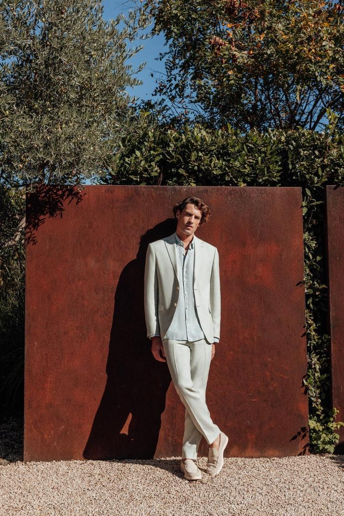 izac Veste ville 100% lin séparable vert eau