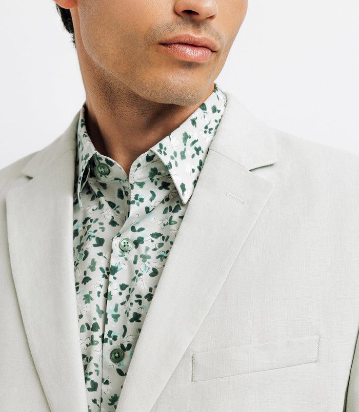 Izac Veste Ville 100% Lin Vert Eau