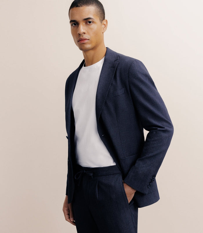 Izac Veste Ville 2 Boutons Bleue