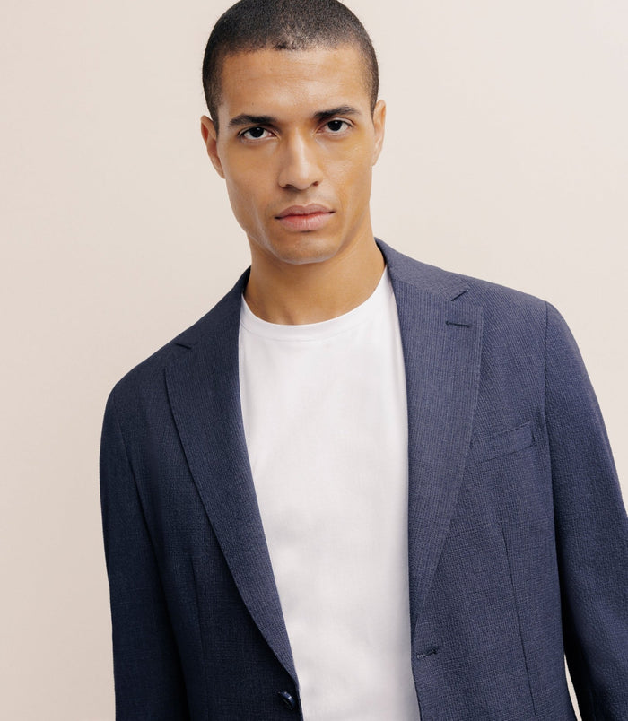 Izac Veste Ville 2 Boutons Bleue