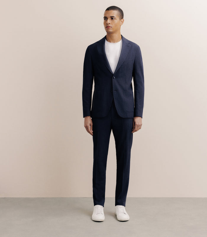 Izac Veste Ville 2 Boutons Bleue