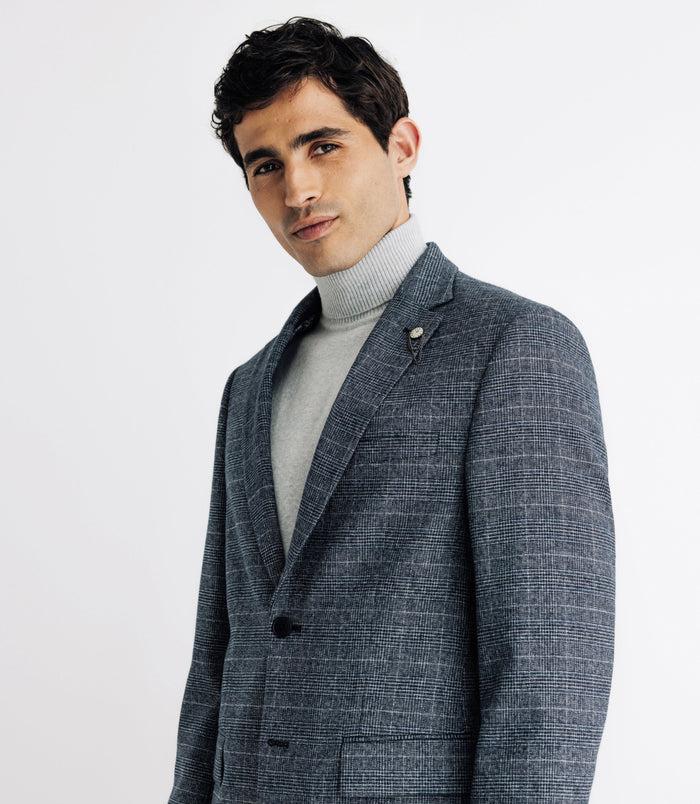 Izac Veste Ville à Carreaux Marine