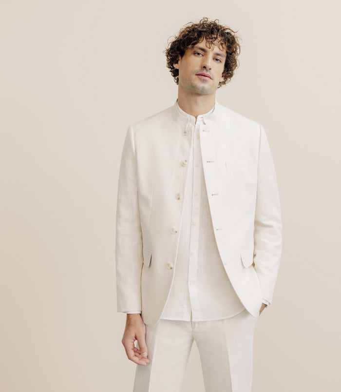 Izac Veste Ville Col Mao écrue