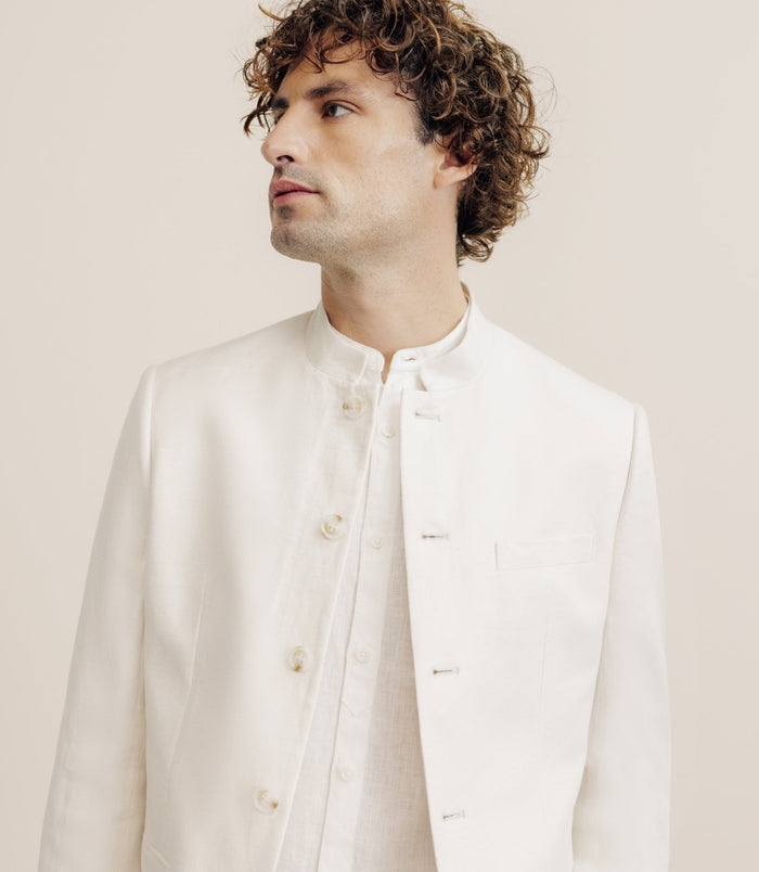 Izac Veste Ville Col Mao écrue