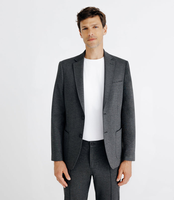 Izac Veste Ville En Maille Grise