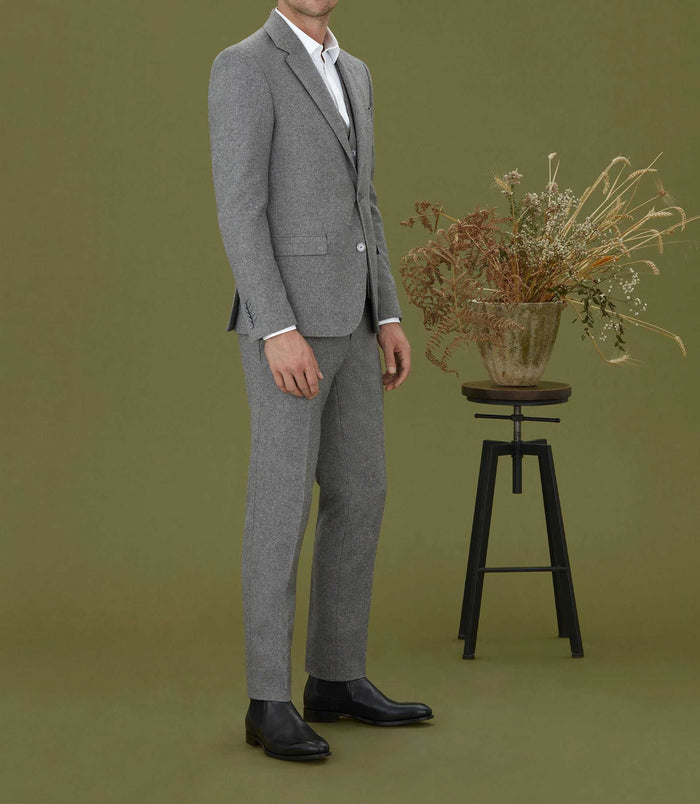 Izac Veste Ville En Tweed Gris "Epatant"